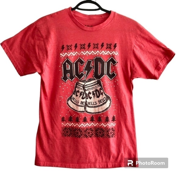 AC/DC T Shirt, Hells Bells, Holiday, Christmas, Tshirt, 80s, Band Shirt, Size, M - Picture 1 of 4